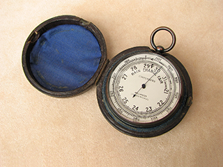 Antique pocket barometer & altimeter signed Aitchison, London & Provinces.